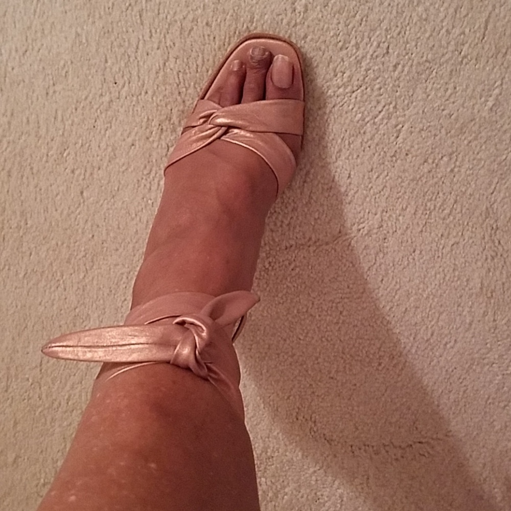 Vintage Nicole Miller Leather Wrap Sandals - Picture 6 of 8